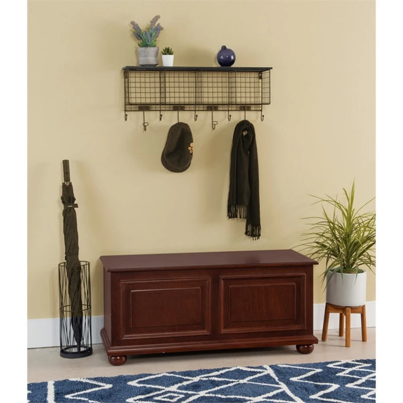 Linon Home Decor Products Linon Chadwick Wood Cedar Chest In Cherry 2 Linon Home Decor Products Linon Chadwick Wood Cedar Chest In Cherry - Image 2