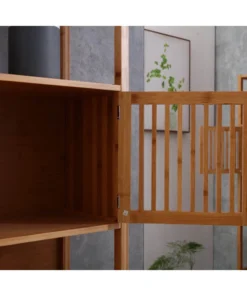 Boraam Industries, Inc. Selma Bamboo Bookcase - Right Facing Spindle Cabinet, Natural -Palace-shop dca1eb510dbc3d58 5398 w800 h800 b0 p0