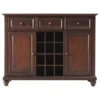Crosley Cambridge Buffet Server / Sideboard Cabinet With Wine Storage, Vintage Mahogany