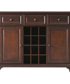 Crosley Cambridge Buffet Server / Sideboard Cabinet With Wine Storage, Vintage Mahogany