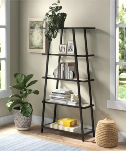 Henn&Hart 34" Blackened Bronze Metal/Glass Bookcase -Palace-shop dfa1347d0f2251f8 2121 w800 h800 b0 p0