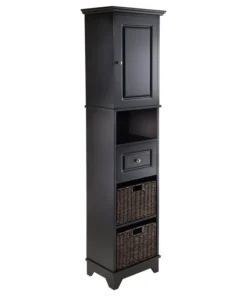 Winsome Wyatt Tall Cabinet With Baskets Drawer Door