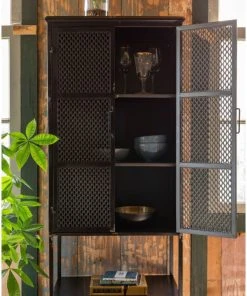 Tall Metal China Cabinet | Dutchbone Denver -Palace-shop e16171a501bbbc13 5666 w800 h800 b0 p0