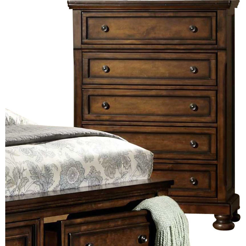 HomeleganceLA, Inc Homelegance Cumberland 5-Drawer Chest, Medium Brown 1 HomeleganceLA, Inc Homelegance Cumberland 5-Drawer Chest, Medium Brown