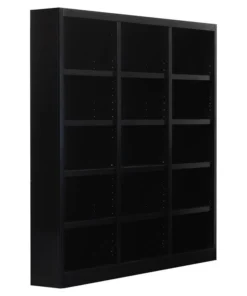 Concepts In Wood Traditional 72" Tall 15-Shelf Triple Wide Wood Bookcase In Espresso