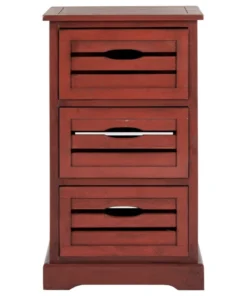 Safavieh Samara 3-Drawer Cabinet, Red