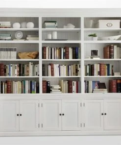 NovaSolo Furniture NovaSolo Halifax Triple Bookcase In Pure White