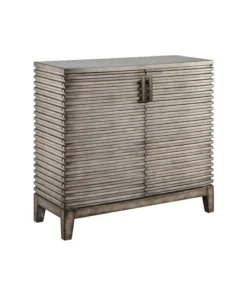 Olliix Madison Park Distressed Rustic 2-Door Accent Chest, Antique Grey