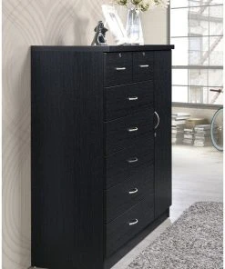 Hodedah Import Inc. Hodedah 7 Drawer Chest In Black 7 Hodedah Import Inc. Hodedah 7 Drawer Chest In Black -Palace-shop e8a1265209a9cb3f 9845 w800 h800 b0 p0