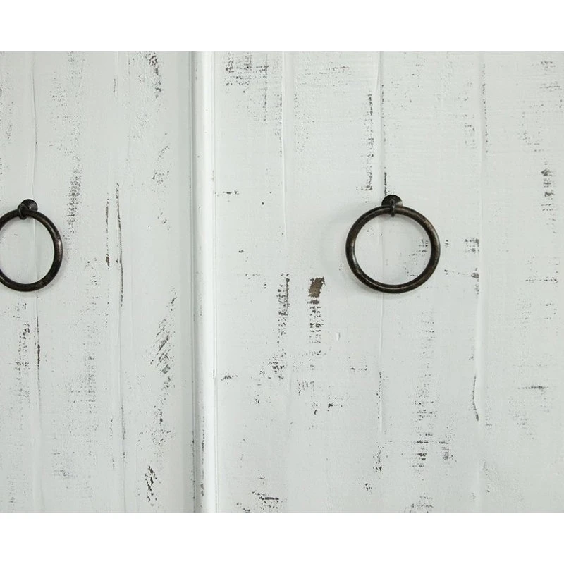 Crafters And Weavers Macao Rustic Modern Solid Wood 4-Door Sideboard, White 3 Crafters And Weavers Macao Rustic Modern Solid Wood 4-Door Sideboard, White - Image 3