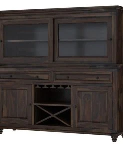 Sierra Living Concepts Inc Oklahoma Farmhouse Traditional Rosewood Dining Room Buffet With Hutch