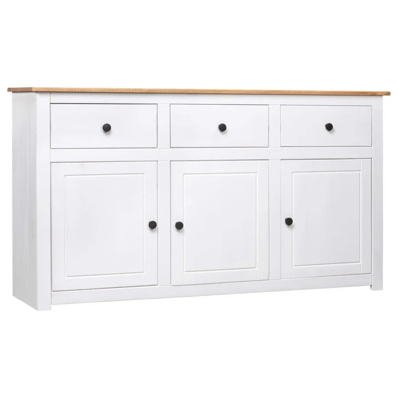Vida XL International B.V. VidaXL Solid Wood Pine Sideboard White Panama Range Storage Cabinet Furniture 1 Vida XL International B.V. VidaXL Solid Wood Pine Sideboard White Panama Range Storage Cabinet Furniture