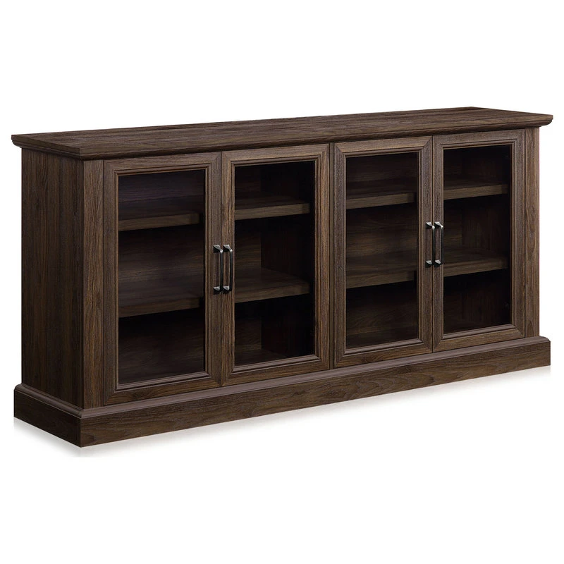 Belleze 70" Rustic Wood Sideboard Stand 4 Doors Buffet Cabinet, Dark Walnut 4 Belleze 70" Rustic Wood Sideboard Stand 4 Doors Buffet Cabinet, Dark Walnut - Image 4