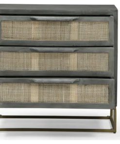 GDFStudio Lithonia Wolfe Handcrafted Boho Mango Wood 3 Drawer Cabinet, Gray And Natural -Palace-shop eb317a930fc66fa4 6121 w800 h800 b1 p0