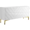 Meridian Furniture Collette Sideboard/Buffet, White, Gold Base