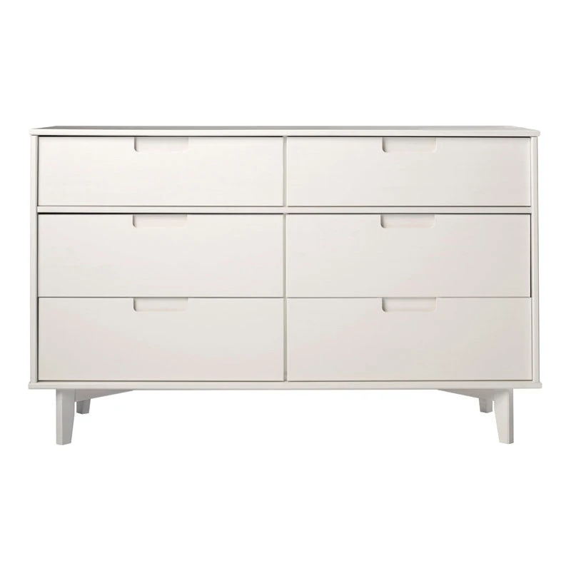 Walker Edison 6-Drawer Groove Handle Wood Dresser - White 3 Walker Edison 6-Drawer Groove Handle Wood Dresser - White - Image 3