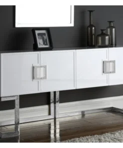 Meridian Furniture Beth Sideboard/Buffet, White, Chrome Base/Handles 8 Meridian Furniture Beth Sideboard/Buffet, White, Chrome Base/Handles -Palace-shop ecc1c7e302740b8c 6424 w800 h800 b0 p0