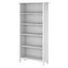 Bush Business Furniture Salinas Tall 5 Shelf Bookcase In Pure White And Shiplap Gray - Engineered Wood