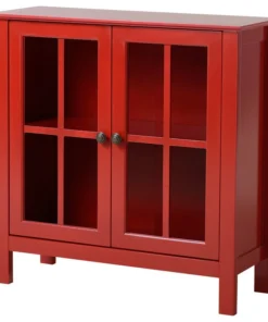 American Furniture Classics Os Home And Office Red Glass Door Accent And Display Cabinet