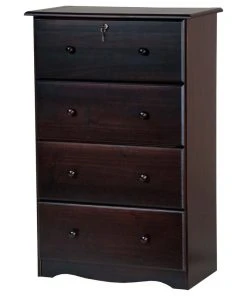 Palace Imports 100% Solid Wood 4-Super Jumbo Drawer Chest, Java