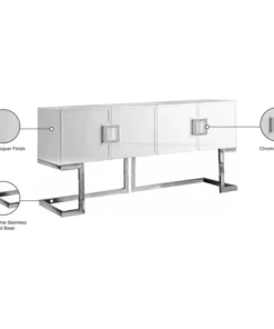 Meridian Furniture Beth Sideboard/Buffet, White, Chrome Base/Handles 10 Meridian Furniture Beth Sideboard/Buffet, White, Chrome Base/Handles -Palace-shop f0c109c302740b9b 6424 w800 h800 b1 p0