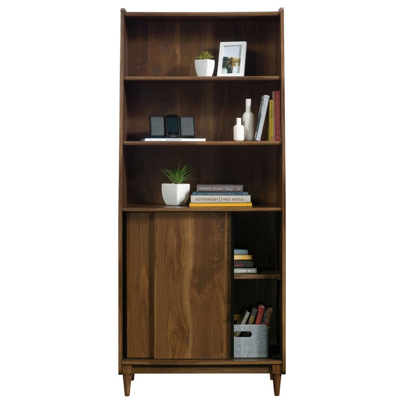 Sauder Harvey Park Engineered Wood Wide Bookcase In Grand Walnut 2 Sauder Harvey Park Engineered Wood Wide Bookcase In Grand Walnut - Image 2