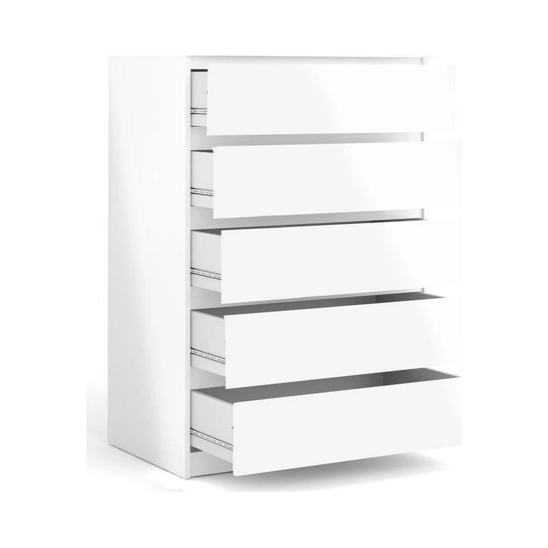 Tvilum 5 Drawer Chest White High Gloss 4 Tvilum 5 Drawer Chest White High Gloss - Image 4