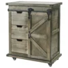 StyleCraft Home Collection Presley 3 Drawer With Door Side Cabinet, Driftwood Grey
