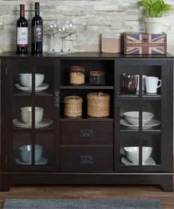 Acme Furniture ACME Dubbs Storage Wood Console Table With 2 Doors In Espresso