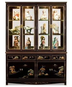 China Furniture And Arts 60in Black Lacquer Chinoiserie Oriental China Cabinet -Palace-shop f4b1cf41025f1680 1569 w800 h800 b1 p0