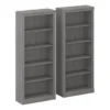 Bush Business Furniture Saratoga Tall 5 Shelf Bookcase - Set Of 2 In Modern Gray - Engineered Wood