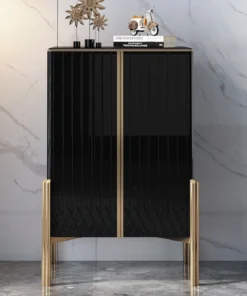 HOMARY Aro Black 2 Doors Chest Accent Cabinet For Storage, Black -Palace-shop f5a1a31e014d9ed7 2197 w800 h800 b0 p0