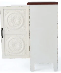 GDFStudio GDF Studio Aliana Shabby Painted Accent Cabinet, Distressed White/Brown -Palace-shop f6f1b03701e524ba 7434 w800 h800 b1 p0