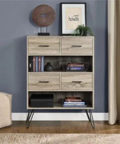 A Design Studio Lucas Bookcase With Bins, Weathered Oak 5 A Design Studio Lucas Bookcase With Bins, Weathered Oak -Palace-shop f9b13d930ae8f122 7171 w800 h800 b0 p0