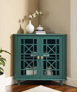 Walker Edison Gwen Fretwork Corner Accent Cabinet - Dark Teal -Palace-shop fa3146200062c0d0 7551 w800 h800 b0 p0