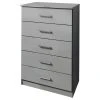 Palace Imports 100% Solid Wood Metro 5-Drawer Chest, Gray