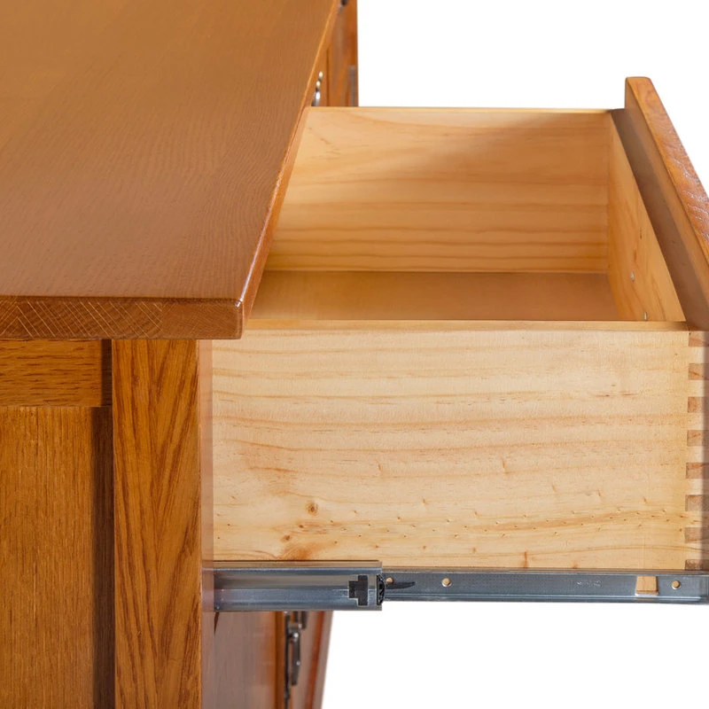 Crafters And Weavers Mission Quarter Sawn Oak 3-Door & 3-Drawer Sideboard, Michael's Cherry 4 Crafters And Weavers Mission Quarter Sawn Oak 3-Door & 3-Drawer Sideboard, Michael's Cherry - Image 4