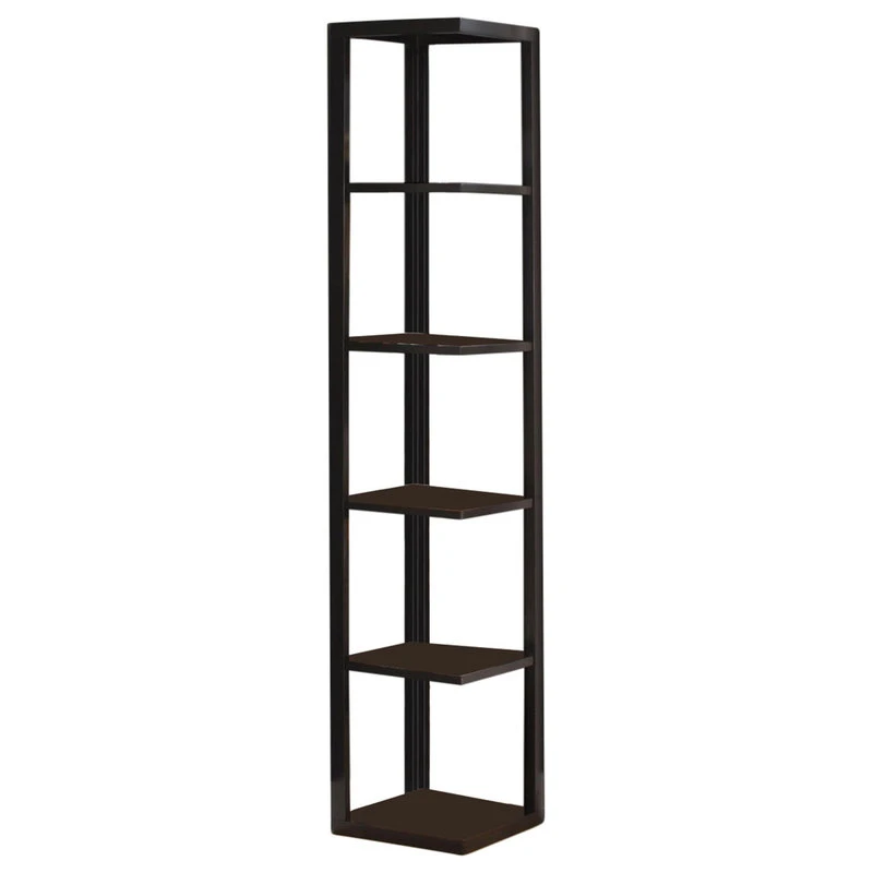 Pilaster Designs Damian 5-Tier Corner Bookcase, Espresso 2 Pilaster Designs Damian 5-Tier Corner Bookcase, Espresso - Image 2