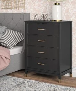 Brimfield & May Westerleigh 4-Drawer Dresser, Black 8 Brimfield & May Westerleigh 4-Drawer Dresser, Black -Palace-shop fd21434b0ddef404 1184 w800 h800 b0 p0