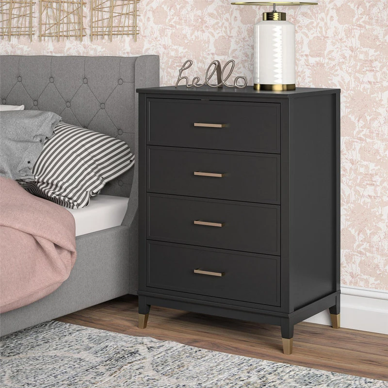 Brimfield & May Westerleigh 4-Drawer Dresser, Black 4 Brimfield & May Westerleigh 4-Drawer Dresser, Black - Image 4