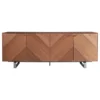 Euro Style Alvarado 79" Sideboard, American Walnut With Brushed Stainless Steel Base