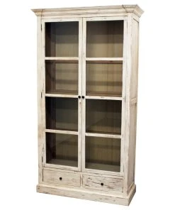 Moti Manhattan Beach Padawan Solid Wood 2-Door 2-Drawer Cabinet In Antique White