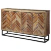 Coast To Coast Imports, LLC Vail Natural Browns Industrial Four Door Media Credenza