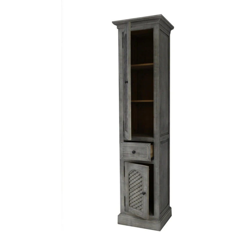 InFurniture Inc., 79" Rustic Solid Fir Side Cabinet, Gray 3 InFurniture Inc., 79" Rustic Solid Fir Side Cabinet, Gray - Image 3
