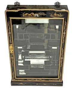 Oriental Furnishings 33"H Black Lacquer Oriental Wall Curio For Netsuke Hand Painted Landscape 7 Oriental Furnishings 33"H Black Lacquer Oriental Wall Curio For Netsuke Hand Painted Landscape -Palace-shop fe211bce0e333c62 0642 w800 h800 b1 p0