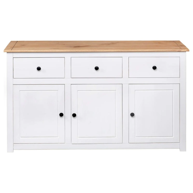 Vida XL International B.V. VidaXL Solid Wood Pine Sideboard White Panama Range Storage Cabinet Furniture 6 Vida XL International B.V. VidaXL Solid Wood Pine Sideboard White Panama Range Storage Cabinet Furniture - Image 6
