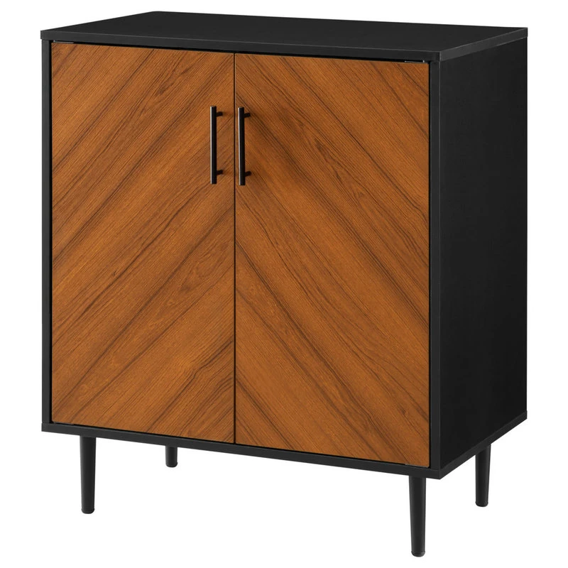 Walker Edison 28" Modern Bookmatch Accent Cabinet, Solid Black 1 Walker Edison 28" Modern Bookmatch Accent Cabinet, Solid Black