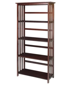 Casual Home Mission 5 Shelf Bookcase, Walnut