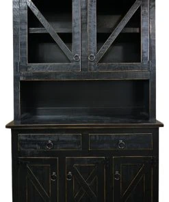Eagle Furniture Farmhouse Wide Kitchen Hutch And Buffet, Antique Black
