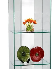 Chintaly Imports White Accent Glass Curio With White Gloss Finish 6633-CUR